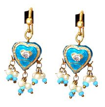 blue jhumke earrings set