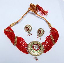 Rajasthani Multistrand Red Bead Necklace