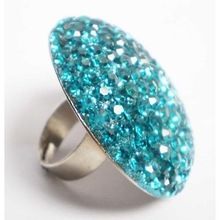 Turquoise Rhinestone Designer Finger Rings
