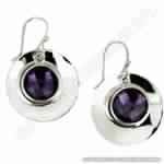 Elegant Earring Designs Amethyst Silver