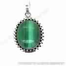 malachite pendant necklace sterling 925 silver