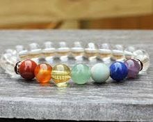 Crystal Quartz 7 chakra beads Bracelet