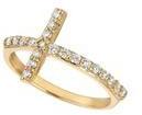 Natural Pave Diamond Religious Cross Ring