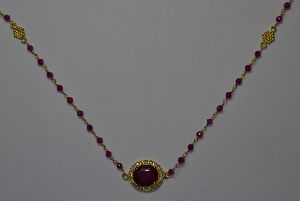 Sterling Silver Gold Plated Necklace with Gemstone