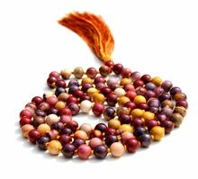 Mookaite Jasper Gemstone Premium Grade Mala Knotted Necklace