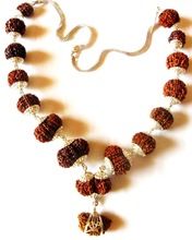 Premium Rudraksha Mala Sterling Silver Necklace