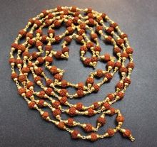 Rudraksha Gold Capped Mala beads Premium Luxury Mala