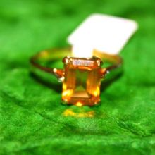 yellow gold and Citrine Gemstone Wedding Engagement Ring