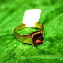 Yellow Gold and Mozambique Garnet Men's Wedding Engagement Ring