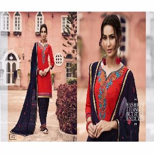 Red black patiala salwar kameez