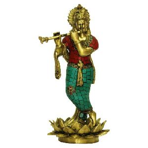 Brass Krishna Statue