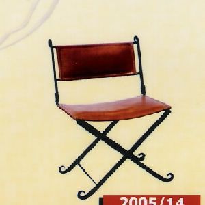 IRON LEATHER FOLDING SIDE CHAIR