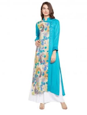 Castle Turquoise Printed Kurtis