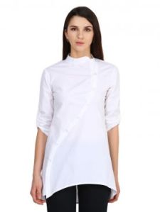 Castle White Solid Cotton Tunic