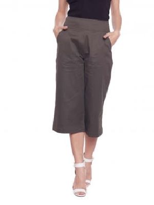 Solid Cotton Spandex Culottes