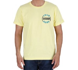 Embroidered Cotton T Shirt Yellow