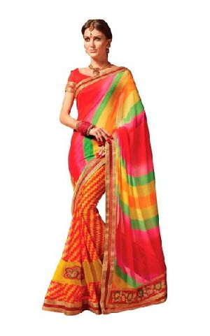 Laxmipati Jugnu Silk Red Saree (6612) in Jodhpur at best price by Nakoda  Saree Center - Justdial