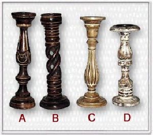 Hand Carved Candle Stands