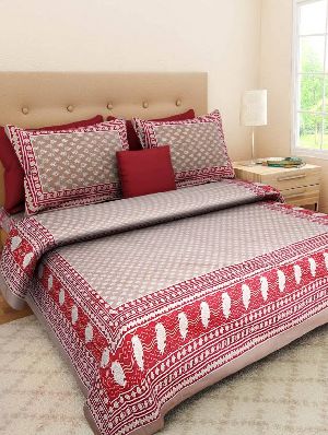 cotton Beautiful Printed Double Bedsheet with 2 Pillow Covers