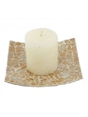 MOSAIC PLATE WITH CANDLE