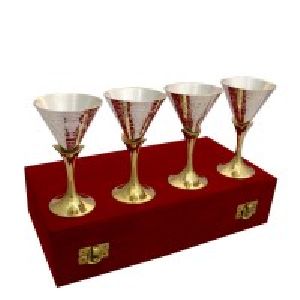 German Silver Wine Glass Set