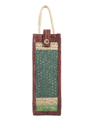 Colored Craft Jute Bottle Bag