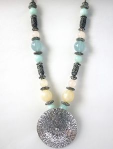 Exclusive Sliver Turquoise Stone Necklace