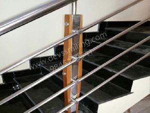 stainless steel wood balustrade