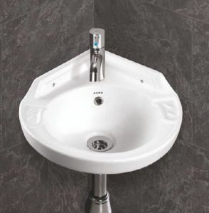 Corner Plain Wall Mounted Wash Basin