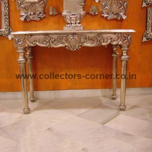 White Metal Console Table