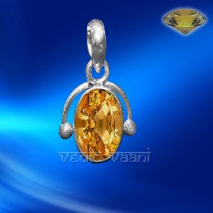 Silver Yellow Topaz Locket