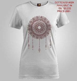 Ladies Printed T Shirts (mandala art)