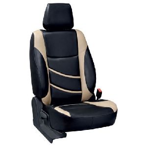 Black & Cream Rexine Car Seat Covers