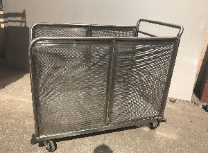 stainless steel linen trolley