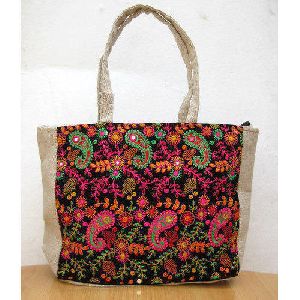Embroidered Tote Handbag