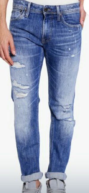 Mens Damage Jeans