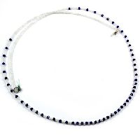 Lapis with White Crystal Beads Necklace