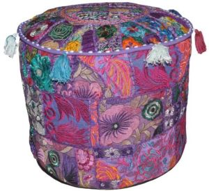 Purple Pouf Ottoman Cover