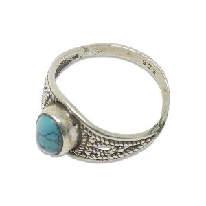 Oxidised Silver Turquoise Ring