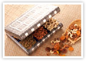 Dry Fruit in Metal Boxes and Trays