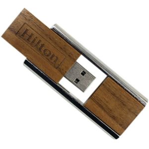 Wooden Pull Out Metal Pen Drive