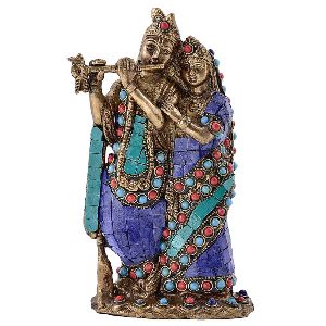 Brass Classic Krishna Radha Statue