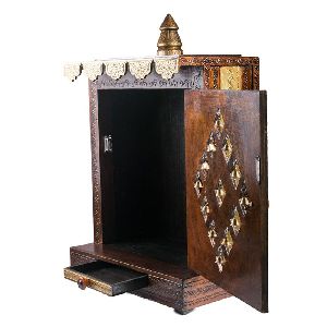 Brass Fitted Pooja Temple For Home