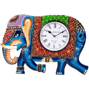 Elephant Wooden Clock