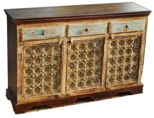 BRASS FITTED DOORS CHEST DRAWER