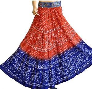 MIRROR WORK BANDHANI SKIRT