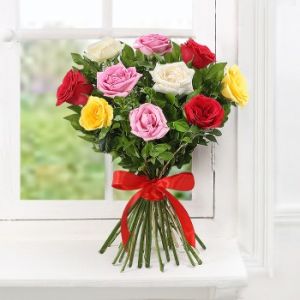 Bunch Of Mixed Colored Roses