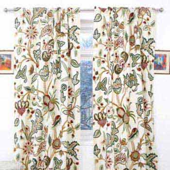 Chelsea Hand Embroidered Velvet Crewel Curtain Fabric