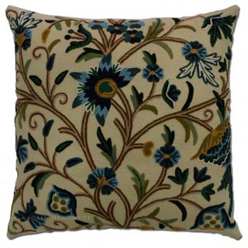 Danzdaar Cotton Crewel Hand Embroidered Cushion Cover