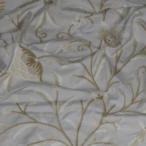 Hemis Handmade Crewel Embroidery Cotton Natural Fabric